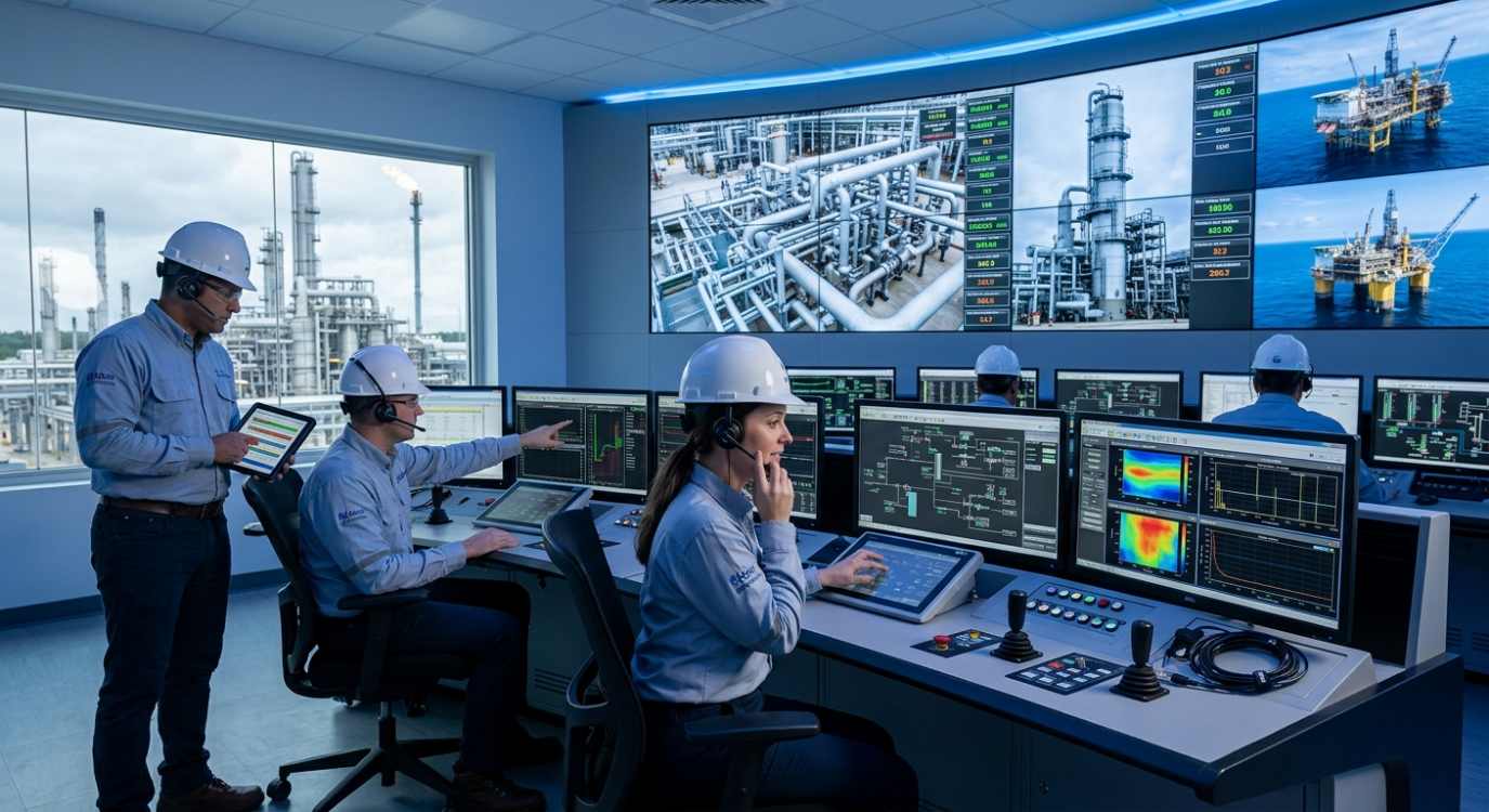 Oil and gas facility control room