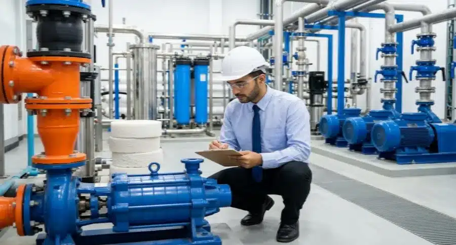 Engineer conducting partial-scope O&M equipment inspection