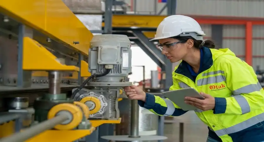Maintenance engineer inspecting critical equipment